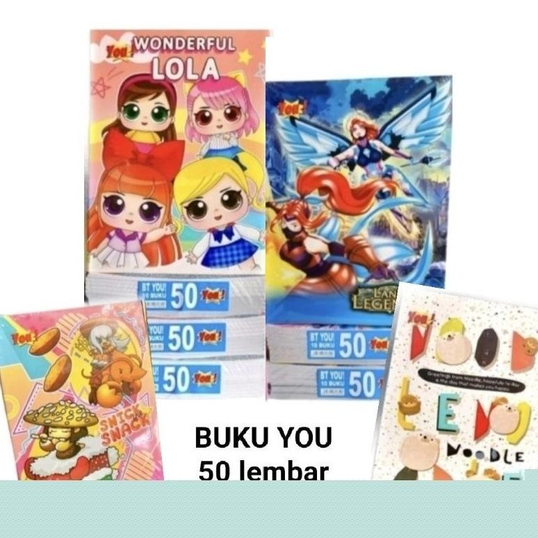 

(HARGA PER PAK ISI 10) BUKU TULIS 50 LEMBAR YOU BY KIKYAV TERMURAH BANGET