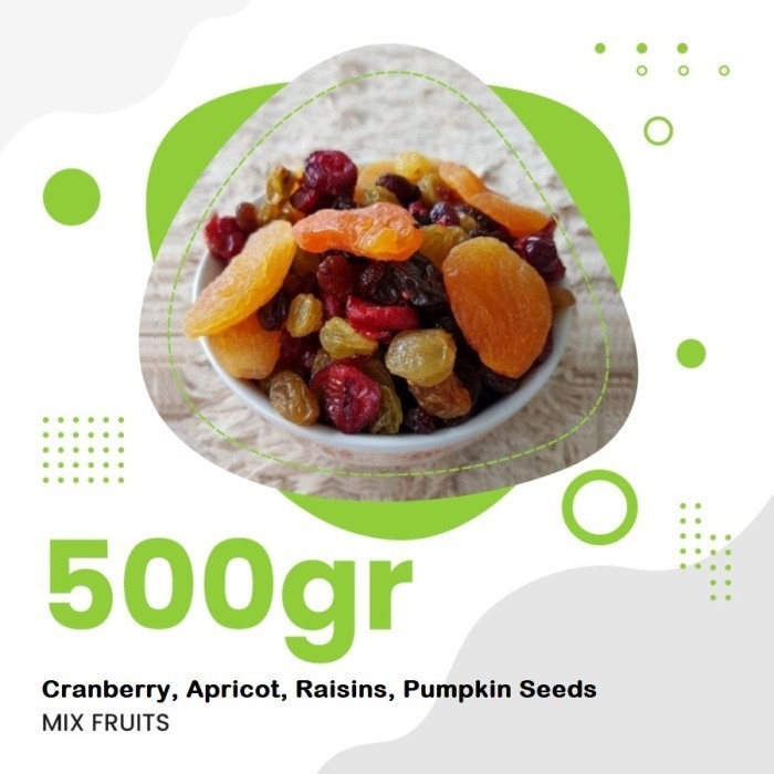 

500G X Xed Dried Fruits (Cranberry,Apricot,Raisin,Pumpkin Seed)