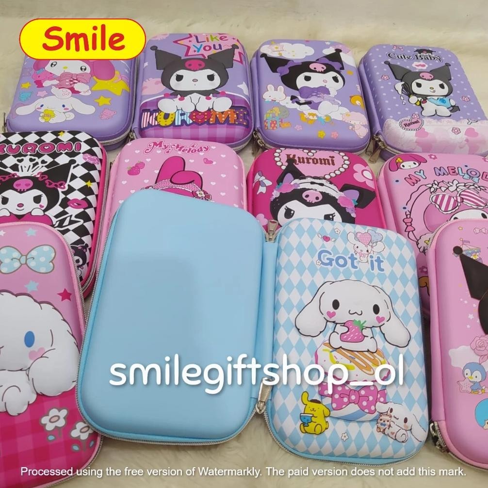 

hj-43 Tempat Kotak Pensil Anak Sekolah Pencil Case Hardcase Timbul Kotak Sanrio My Melody Kuromi Cinamoroll Unofficial Import Hemat