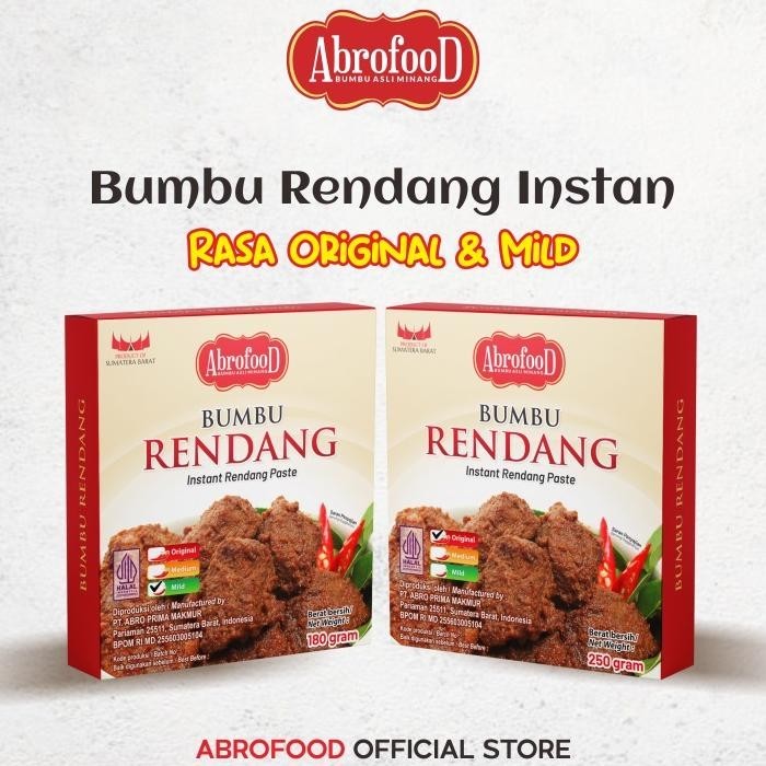 

Un04 Bumbu Rendang Instan Abrofood - 250g & 180g (Original & Mild) Premium