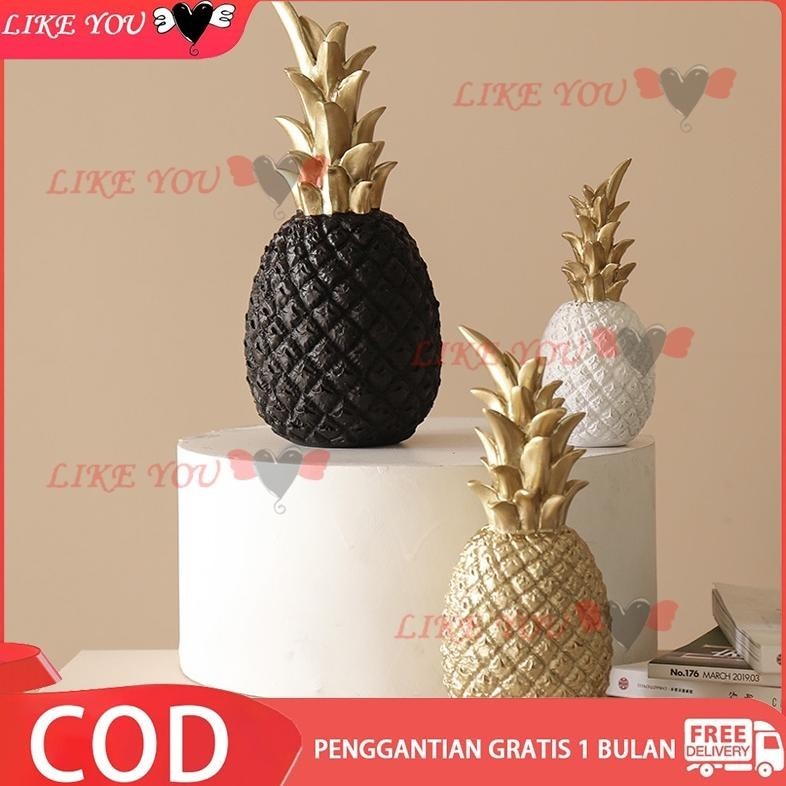 PIU Dekorasi Desain Nanas Warna Emas untuk Meja Emas Nanas Kreatif Ornamen Grosir Ruang Tamu Anggur 