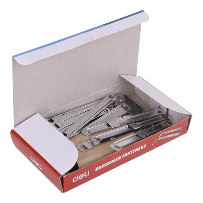 

Pengikat Kertas Dokumen Paper Fastener Besi Metal DELI 5549 isi 50 pcs K01