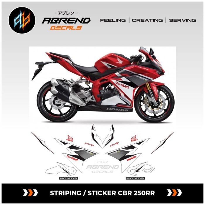 Striping Cbr 250Rr Livery Red Racing / Stiker Motor Honda Cbr 250 Rr