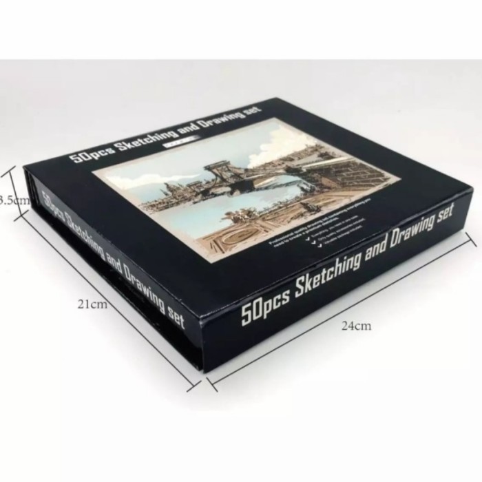 

Pensil Gambar Sketsa 50 Pcs Sketching Pencil Sketsa Art Kit Tools Set K01