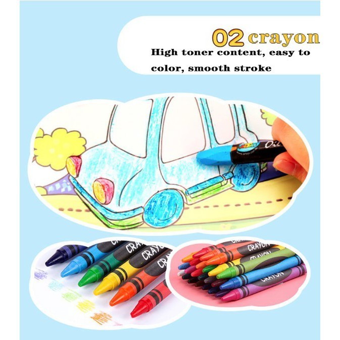 

ZF208 Paket Set Alat Gambar Mewarnai Anak Colorful Childrens Art Set K01