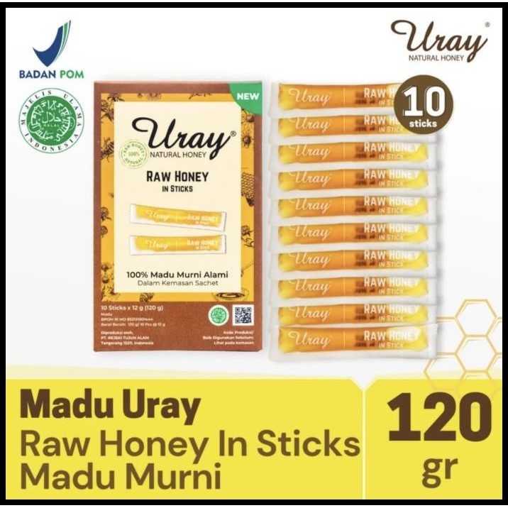 

Madu Uray Sticks 120 Gr | Natural Honey Sachet | 100% Madu Hutan Murni