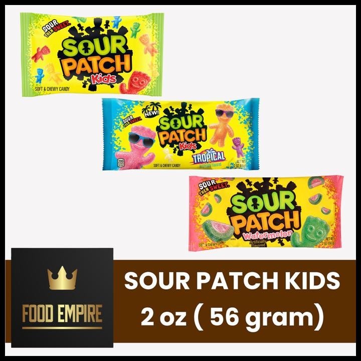 

Sour Patch Kids Candy 2 Oz | Original - Tropical - Watermelon 56 Gram