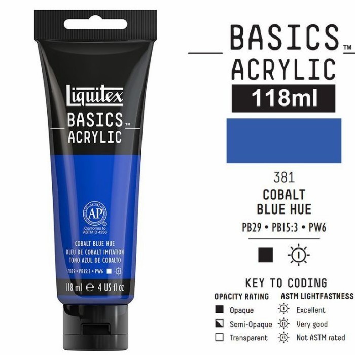 

Ready LIQUITEX BASICS ACRYLIC 118 ML COBALT BLUE HUE