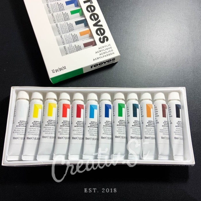 

Ready Reeves 12 ACRYLIC Colour Set (10 ml) Cat Acrylic Akrilik