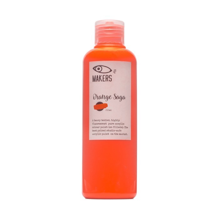 

Ready Orange Saga Acrylic Paint Neon Color 250ml by MAKERS