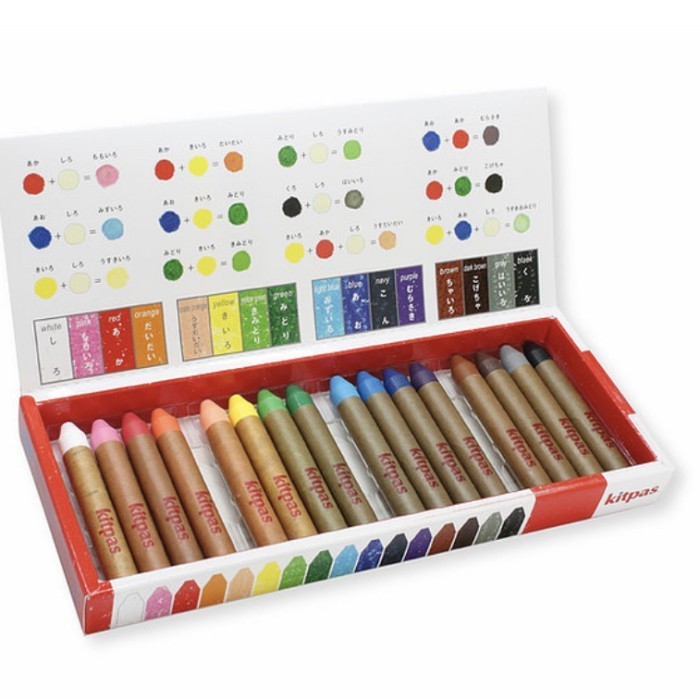 

Ready Kitpas Medium Art Stick Crayons - 16 colours - Made in Japan