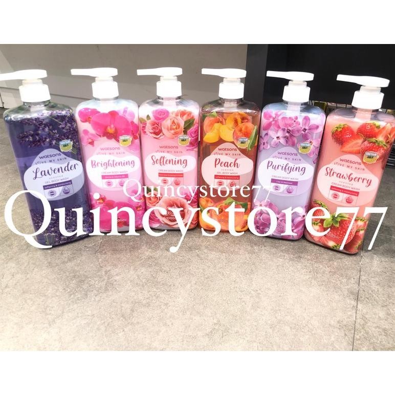 gj-46 [KEMASAN BARU]Watsons Scented Creamy Body Wash/ Gel Body Wash 1000ml Murah