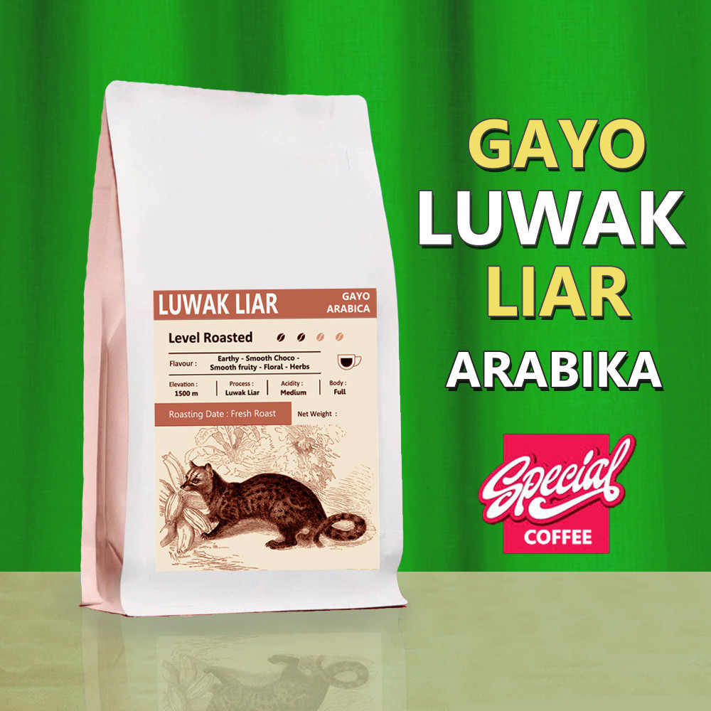 

Kopi Luwak Liar Gayo Arabica 200 Gram - Biji/Bubuk - Kopi Luwak Liar Arabika Premium Coffee