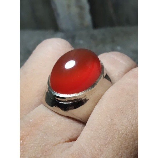 Ready PL085 bacan obi merah cincin batu akik asli cincin akik batu natural c