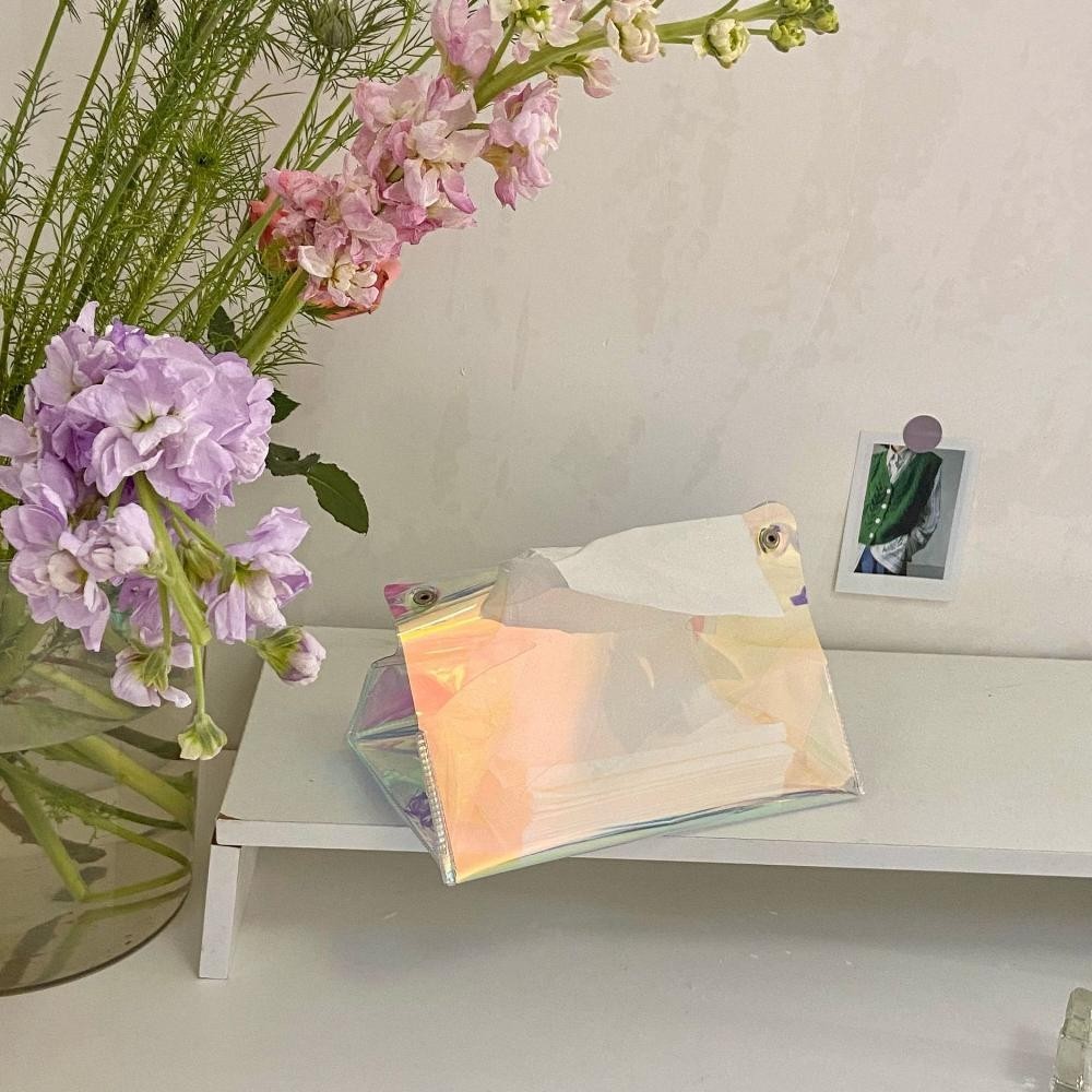 PN TULIP Tissue Pouch Transparant / Tempat Tisu Transparan / Kotak Tisu Bening / Wadah Tissue Aesthe