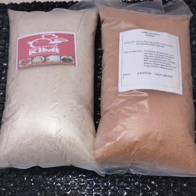 

Paket Tepung biang fried chicken 1kg tepung biang +1kg Bumbu marinasi. P83G