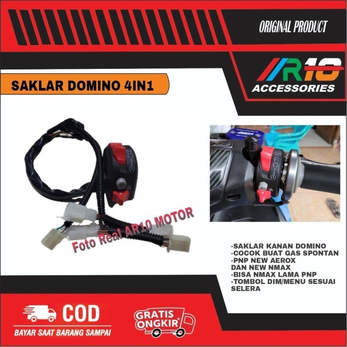 Paling Laris Saklar Kanan Domino Untuk Gas Spontan Pnp Nmax / New Nmax / New Aerox Termurah