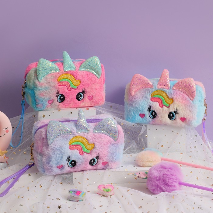 

KOTAK PENSIL POUCH MAKE UP UNICORN WADAH AKSESORIS ALAT TULIS UNICORN ALAT RIAS TEMPAT PENCIL BULU