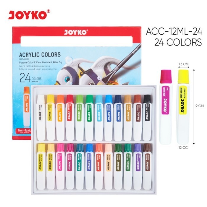 

CAT AKRILIK SET 18 WARNA / ACRYLIC COLOUR JOYKO ACC-12ML / 24 COLOUR