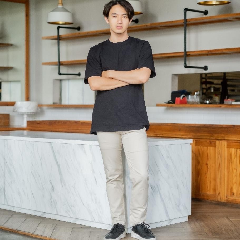 Celana Kerja Pria Celana Bahan Celana Chino Panjang Cream