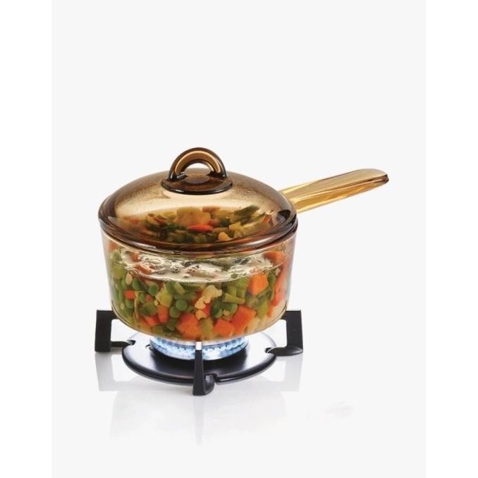 Panci Masak Saucepan Kaca Luminarc Vitro Amber Tutup 1,5 Liter