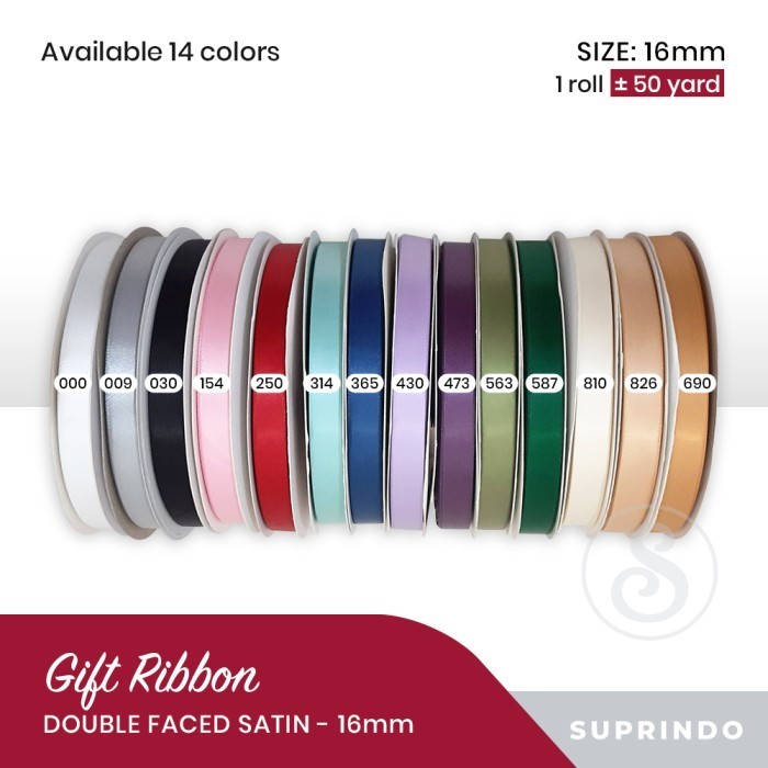 Ataritagrosir 50 Yard Pita Satin Import/ Double Faced Satin 16Mm