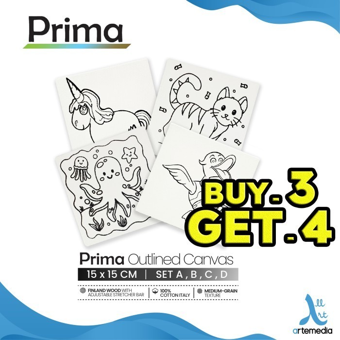 

KANVAS LUKIS BERGAMBAR PRIMA OUTLINED 15X15CM COTTON CANVAS