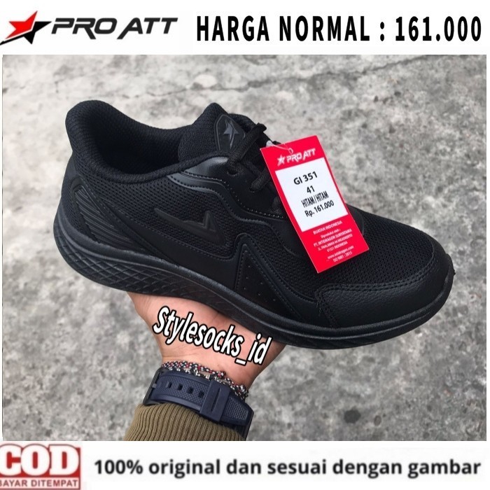 Sepatu Full Bla / Sepatu Sekolah Hitam / Sepatu Pro Att