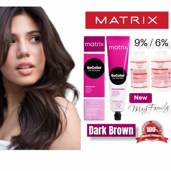 MATRIX SOCOLOR 3.0 DARK BROWN CAT PEWARNA RAMBUT + OXYDANT