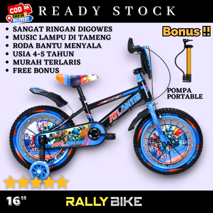 Sepeda Anak Laki Laki Bmx Ukuran 16 Inc Usia 4 Sampai 6 Tahun Roda 4