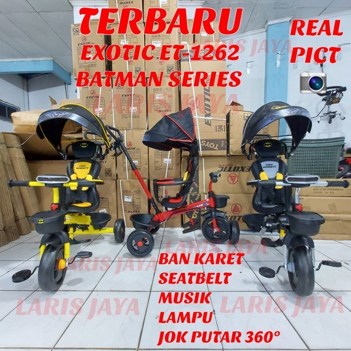 Sepeda Anak Roda Tiga Exotic 1262 Batman , Sepeda Roda Tiga Exotic New