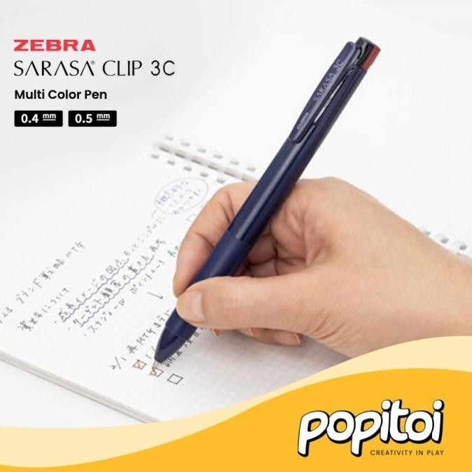 

Zebra Sarasa Clip 3C Multi Color Gel Pen 0.4 0.5 mm Pulpen Bolpen