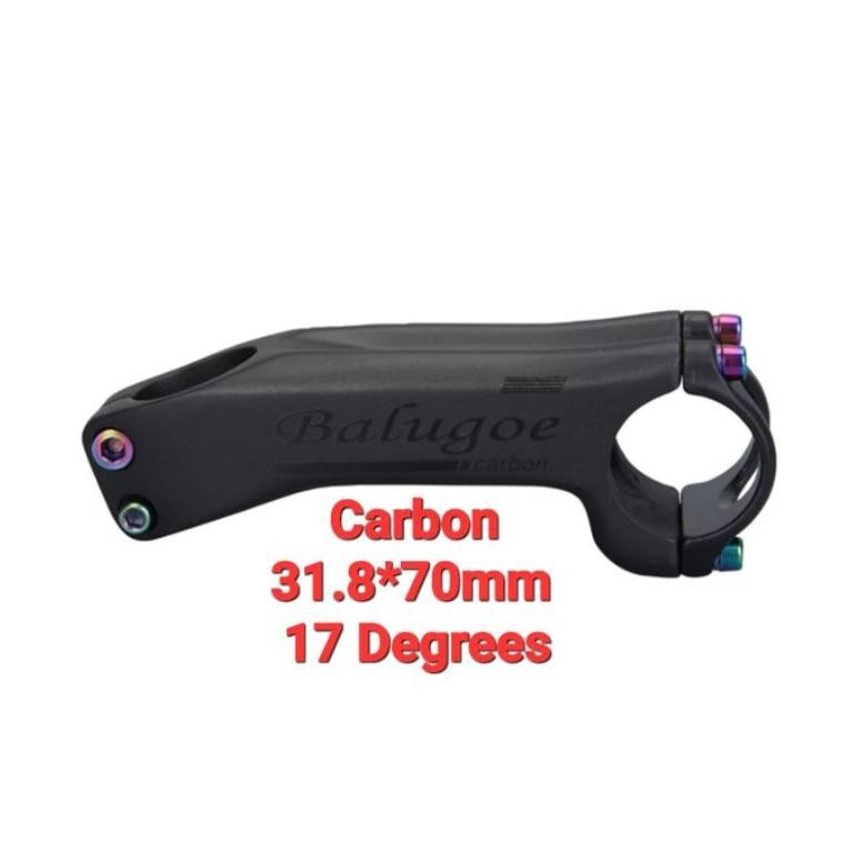 Premium Balugoe Stem Carbon 7 Cm 17 Derajat Stem Handlebar Dropbar Stang Sepeda Roadbike MTB