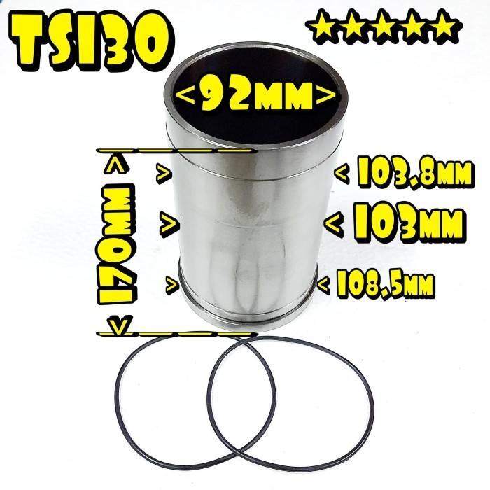 ~~~] Cylinder Liner w Oring Yanmar TS130 TS-130 TS 130