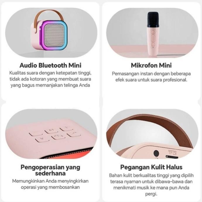 Mini Speaker Karaoke Microphone Bluetooth Wireless Mic Anak Untuk L88s