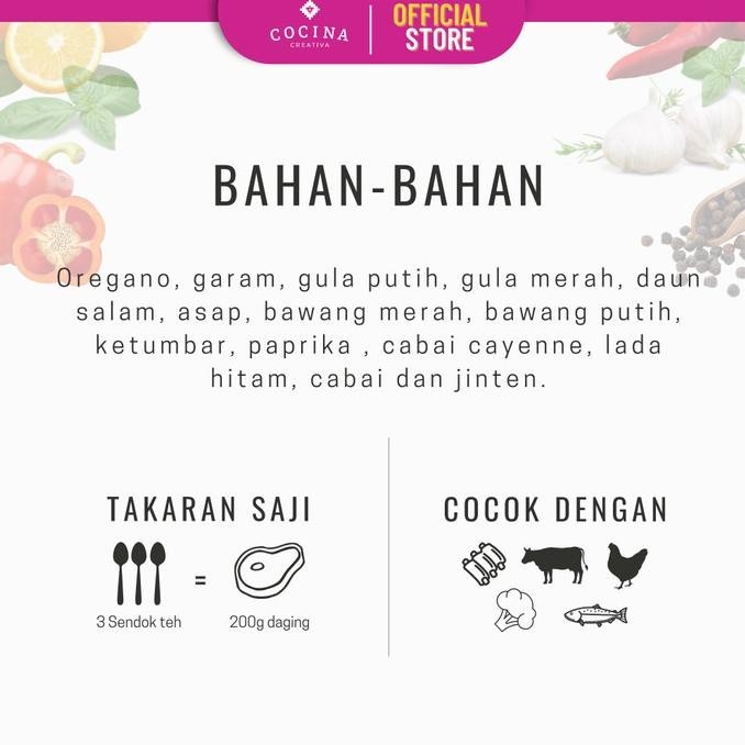 

Cocina Creativa Brazilian Steak Rub - Grill Series - Bumbu Masak AS99