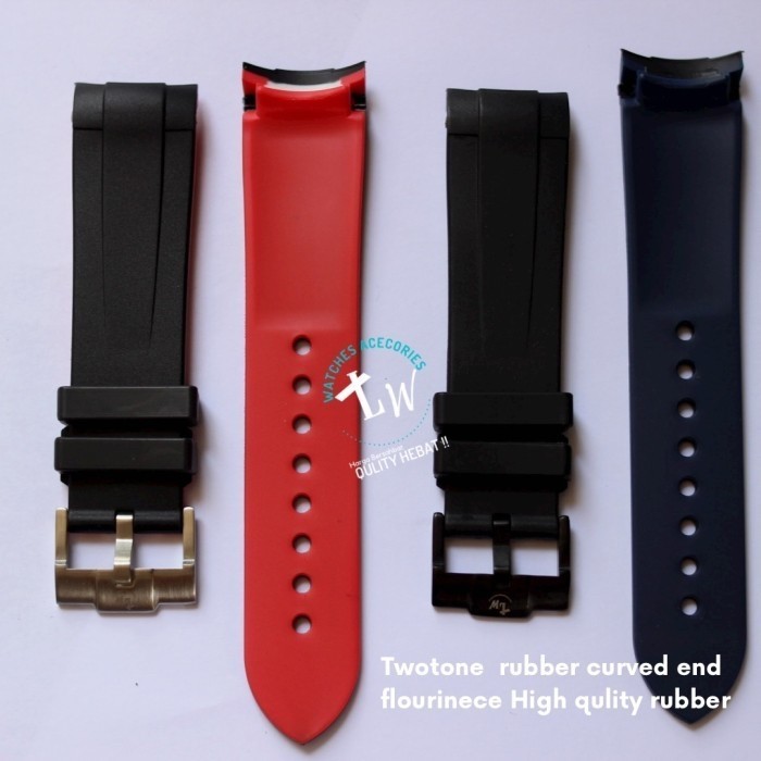 CURVED RUBBER PREMIUM STRAP- TALI JAM TANGAN 22MM -RUBBER CURVED ASLI