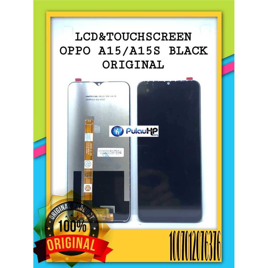 TERBARU - LCD TOUCHSCREEN OPPO A15/A15S BLACK ORI