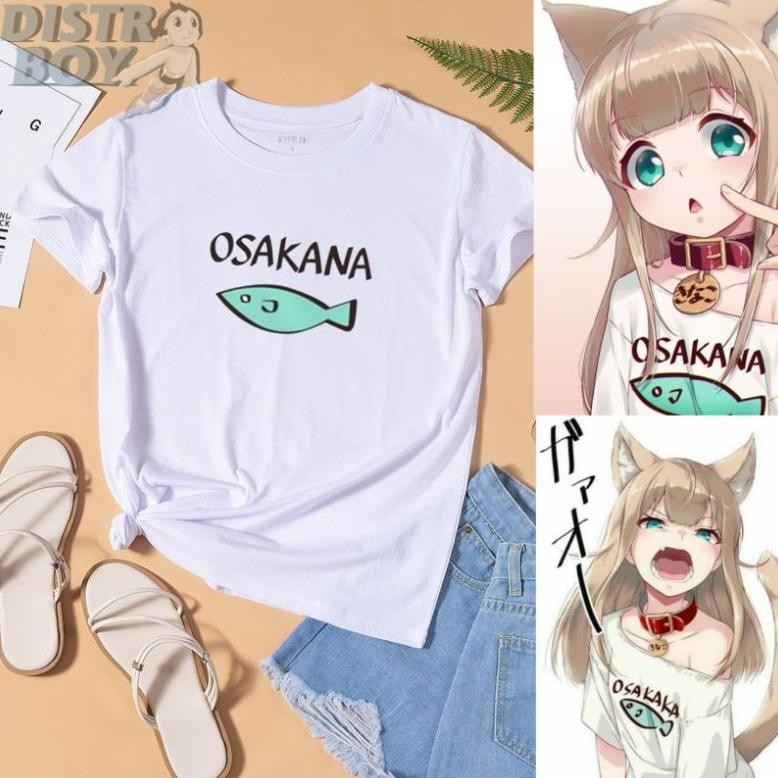 Diskon Kaos Osakana Neko Cosplay T-Shirt Premium