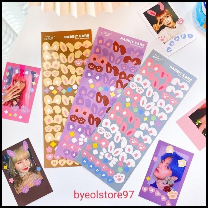 

GRATIS ONGKIR 1 SHEET LOVELY COLORFUL LITTLE DEVIL CAT RABBIT EARS SHINY STICKERS