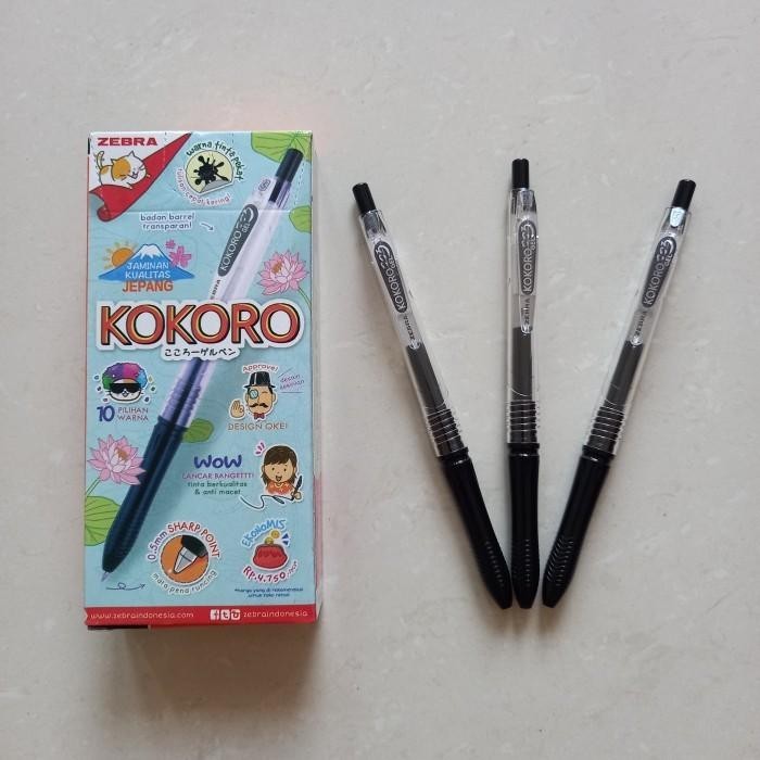 

pen/ pulpen/ pena Zebra Kokoro/ 0.5mm/ 1 pack isi 12 pcs Import