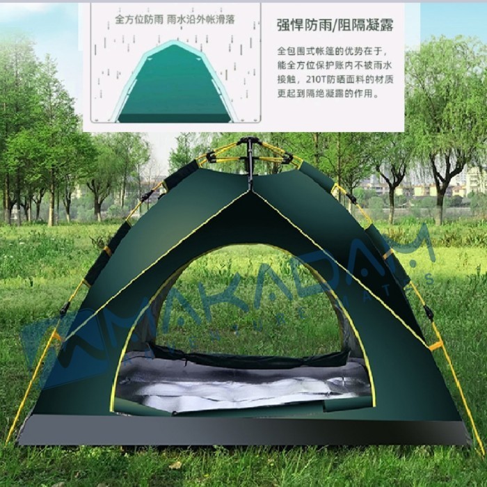 Tenda Camping Tenda Dome 4 Orang Buka Otomatis