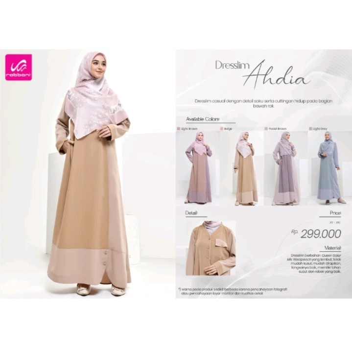 Rabbani Gamis Dewasa Perempuan  Motif / Kombinasi Dresslim Ahdia