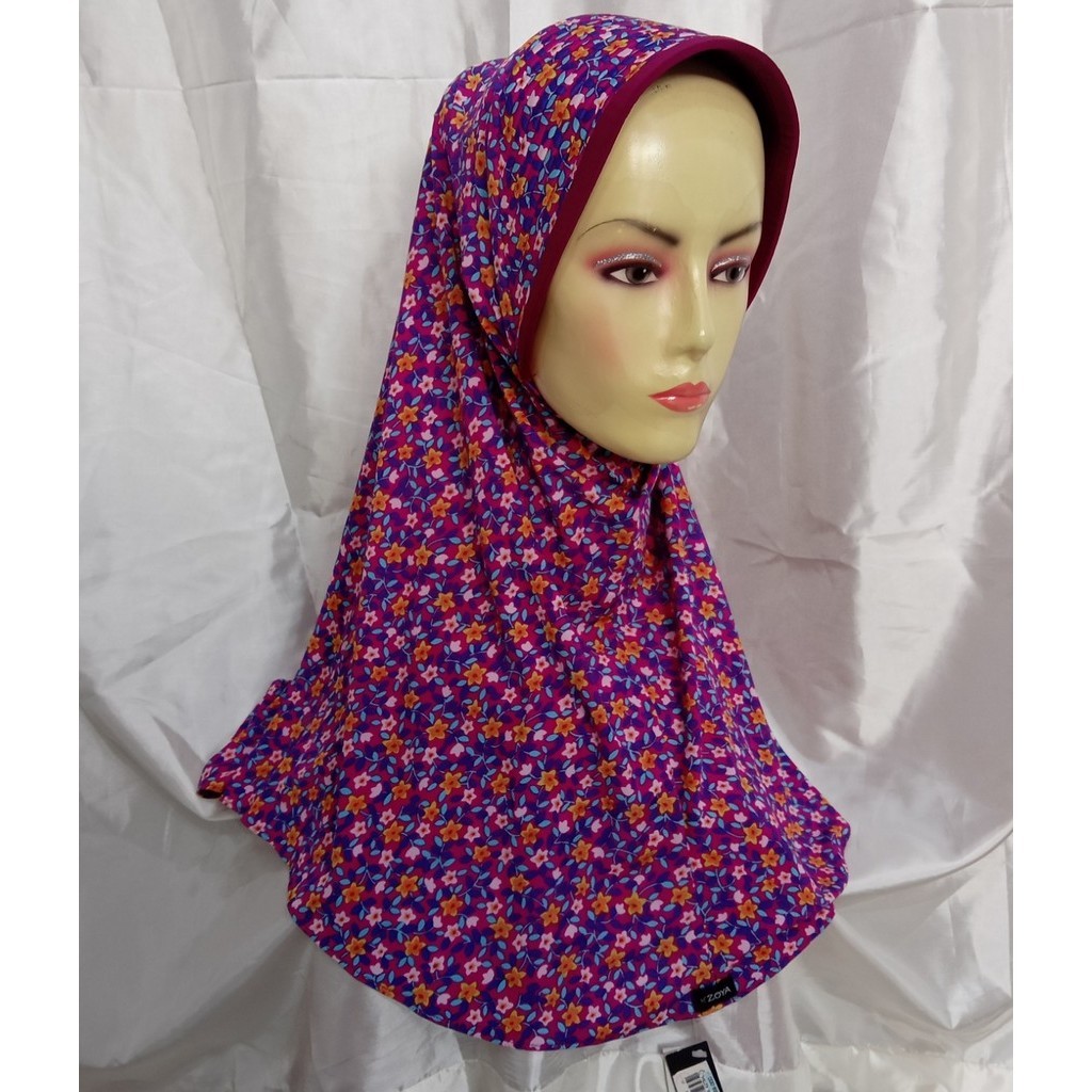 Zoya Kerudung Dewasa Motif Hijab Jilbab Bergo Instan Marsha Hl Shasti