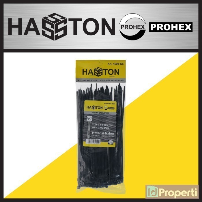 

Hasston 4580-135 Cable Tie 5x250 mm Hitam Kabel Ikat Ties Tis Plastik