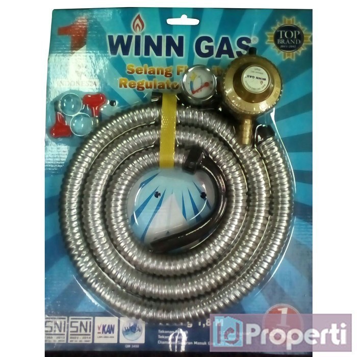 Winn Gas PSFRW68M Regulator+Selang 1.8m Kepala LPG Gas Diameter Kecil