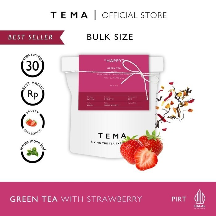 

TEMA Tea Loose Leaf Large Pouch - Happy / Green Strawberry