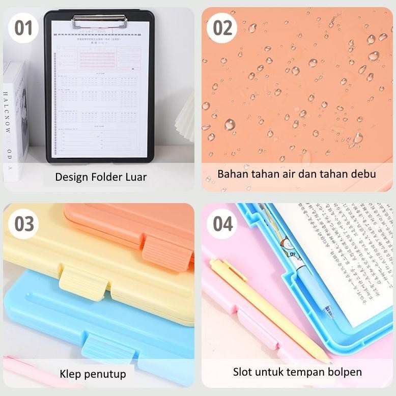 

df-8 [LOGU] Papan ujian A4 2 in 1 organizer, Papan jalan klip kertas ujian 2 in 1 Murah