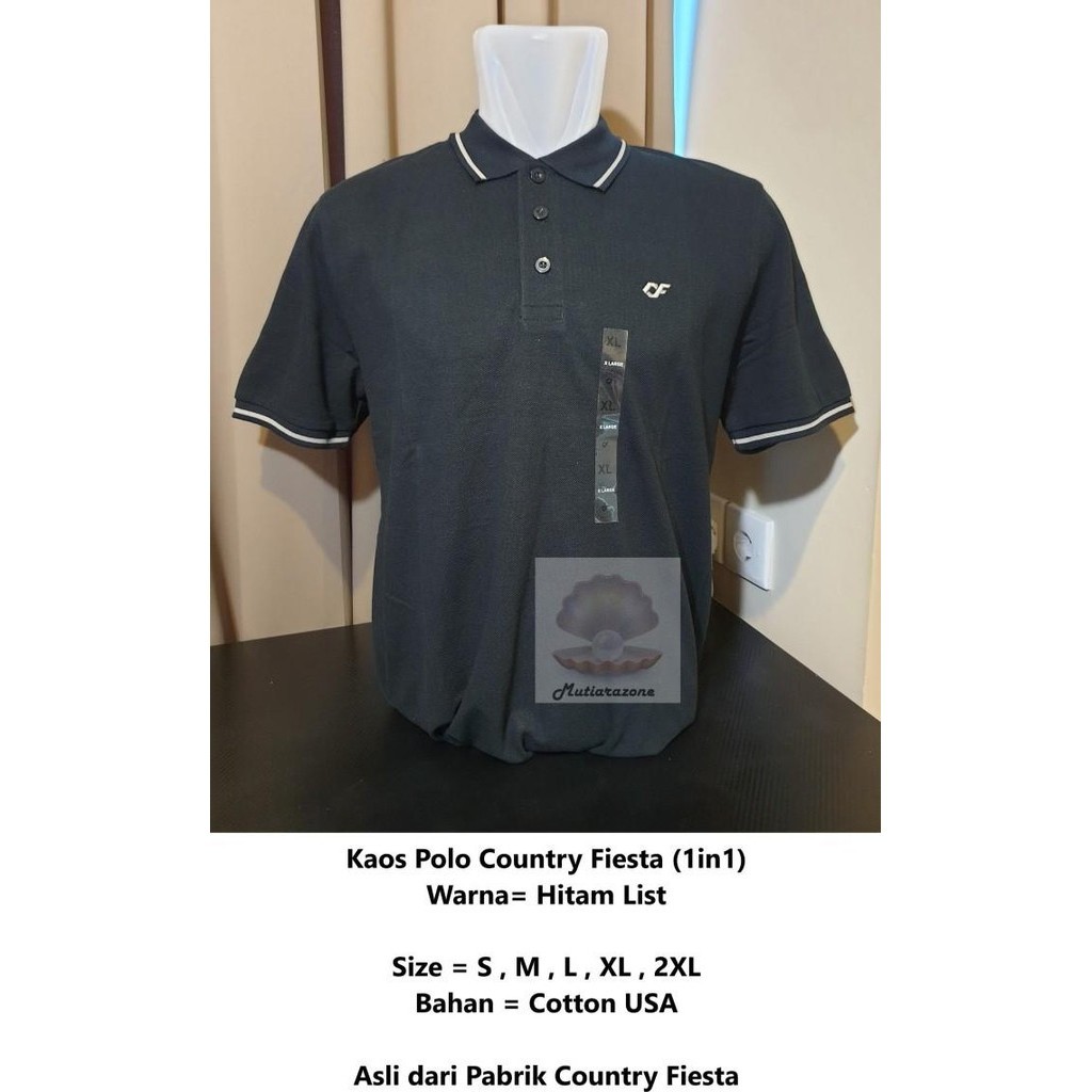 Country Fiesta Kaos Polo Kerah Pria  (Cf) 100% Original