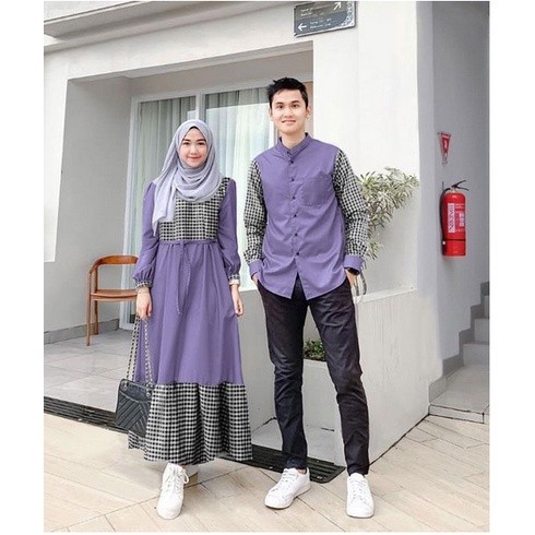 Gamis Couple Pasangan 2024 Ibu Anak Perempuan Sarimbit Keluarga Pakaian Set Setelan Cupel Wanita Dew